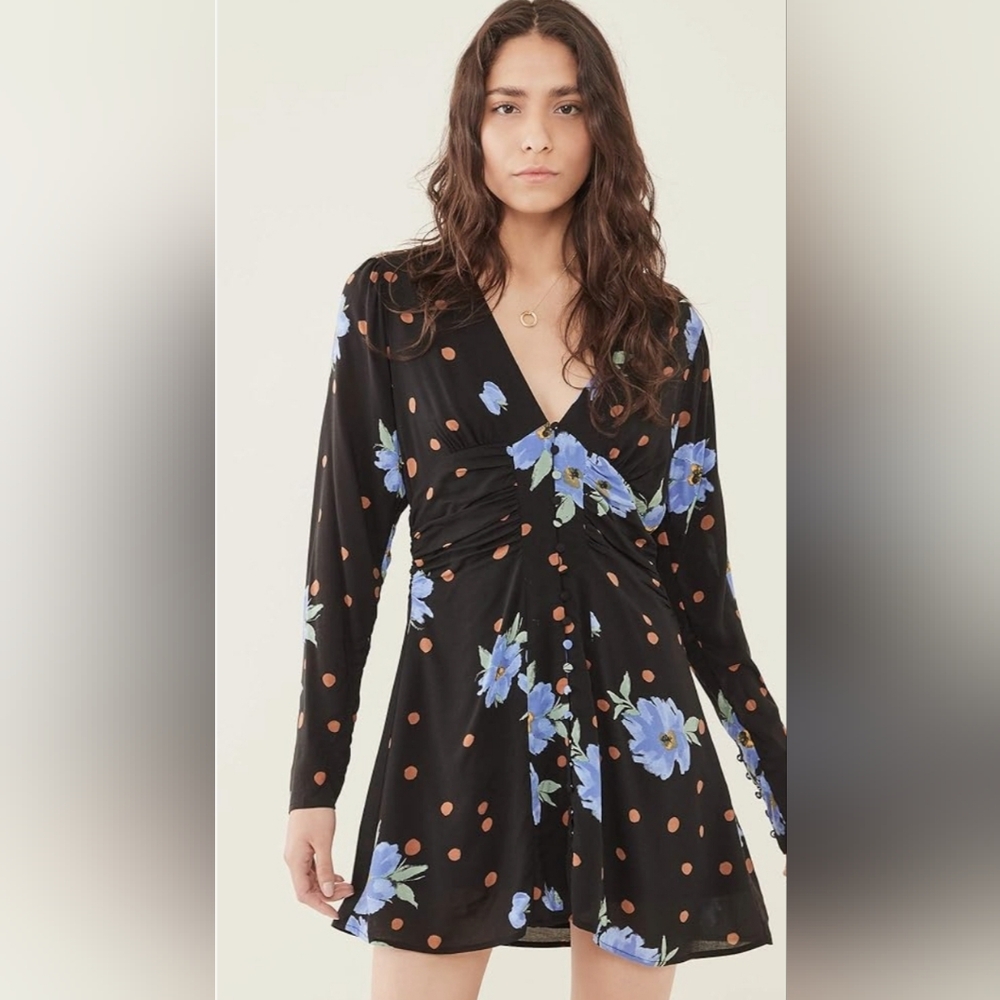 ❤️ FREE PEOPLE DATE NIGHT MINI DRESS, MOONLIGHT COMBO, SMALL - Picture 1 of 13